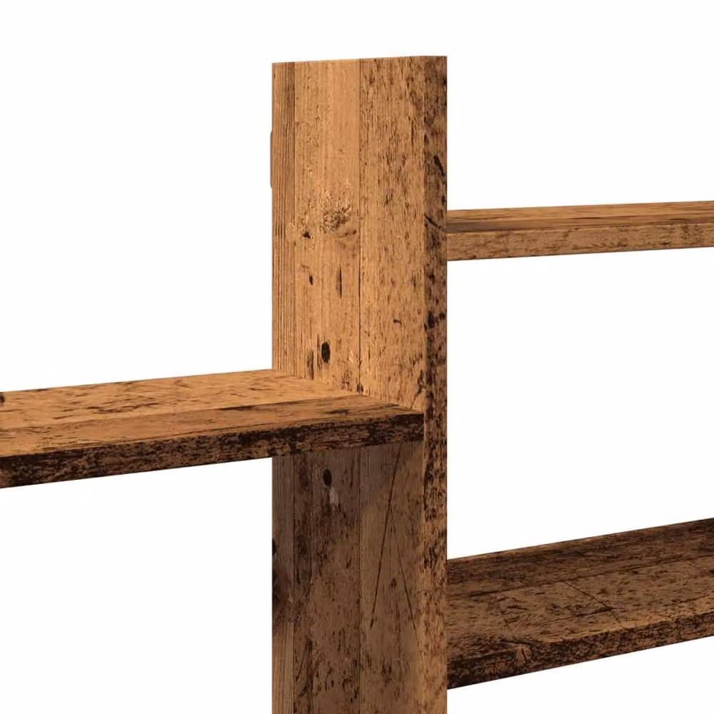 Berkfield Home Wall Mounted Shelf in Old Wood Brown, W: 167.5 cm, D: 18 cm, H: 68 cm – 4
