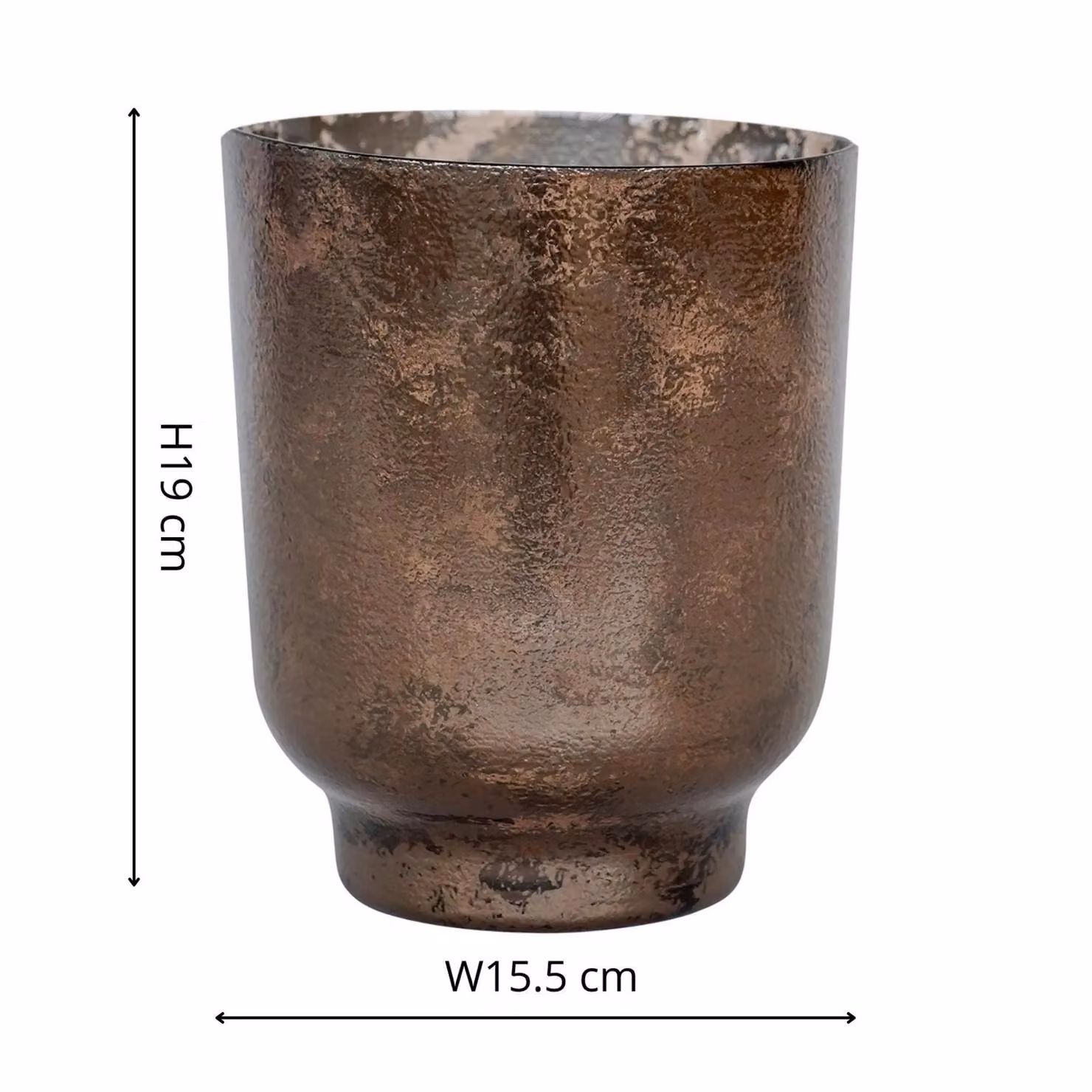 Ivyline Antique Bronze Glass and Metal Tealight Holder, H19 x W15.5 cm – 4