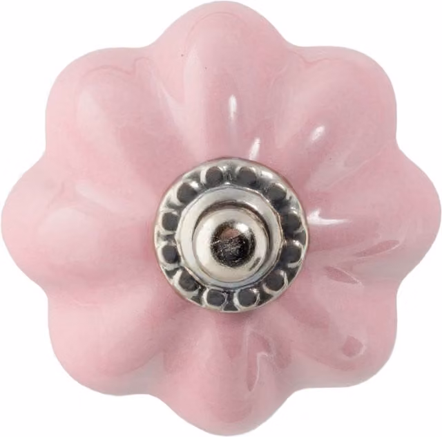 Nicola Spring Pink Floral Ceramic Cabinet Knob