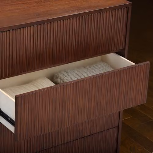 Teamson Home Tremolo 4 Drawer Chest of Drawers in Walnut Brown, H 106.1 x W 51.1 x D 45.7 cm – 6
