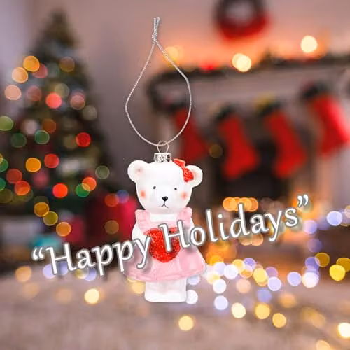 VFM e-Store Pink Cutie Bear Christmas Tree Ornament, W/D/H: 12.5 x 6.5 x 5.5 cm – 4