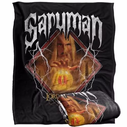 LOGOVISION The Lord Of The Rings Saruman Band Super Soft Fleece Throw Blanket, Multicolour, W: 152 cm, D: 127 cm – 1