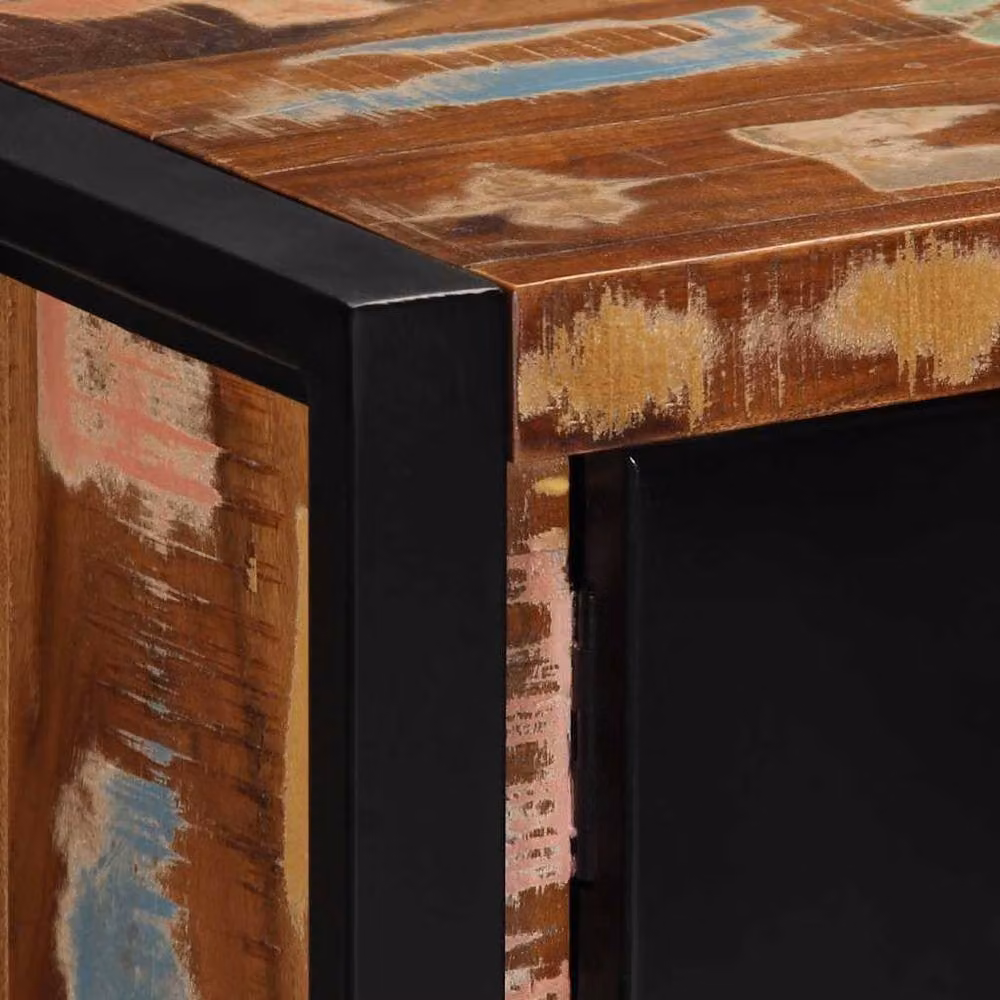 Berkfield Home Industrial TV Cabinet in Multicolour Solid Reclaimed Wood, W/D/H: 80 x 30 x 35 cm – 4