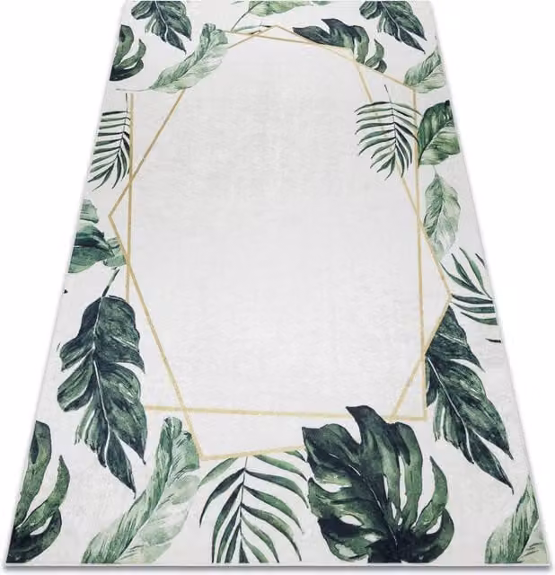 RugsX Andre White Floral Modern Rectangular Rug, W: 80 cm, L: 150 cm – 1