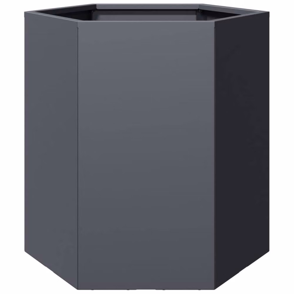 Berkfield Home Garden Hexagon Steel Planter Set of 2 in Anthracite and Black, W: 46 cm, D: 40 cm, H: 45 cm – 6