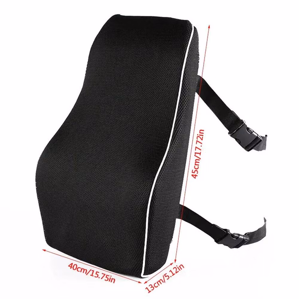 PAWNORA Contoured Wedge Lumbar Back Support Cushion in Black – 2