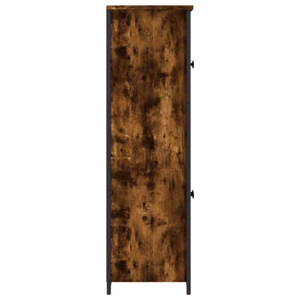 Berkfield Home Smoked Oak Highboard in Brown with Glass Doors, W/D/H: 62 x 32 x 106.5 cm – 4