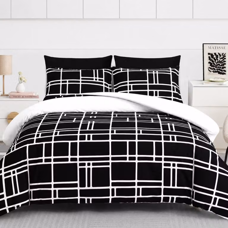 Grace Premium Microfibre Duvet Cover Set in White, King Size (180 x 200 cm)