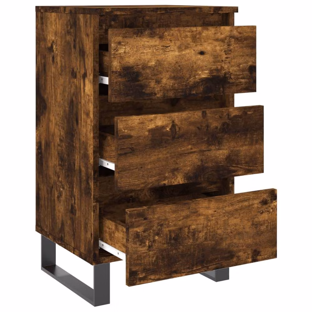 Berkfield Home Elegant Bedside Cabinets, 2 Piece Set in Smoked Oak Brown, W/D/H: 40 x 35 x 69 cm – 5