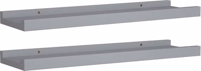 Berkfield Home Picture Frame Ledge Shelves, 2 Pack, Grey MDF, W: 40 cm, D: 9 cm, H: 3 cm – 1