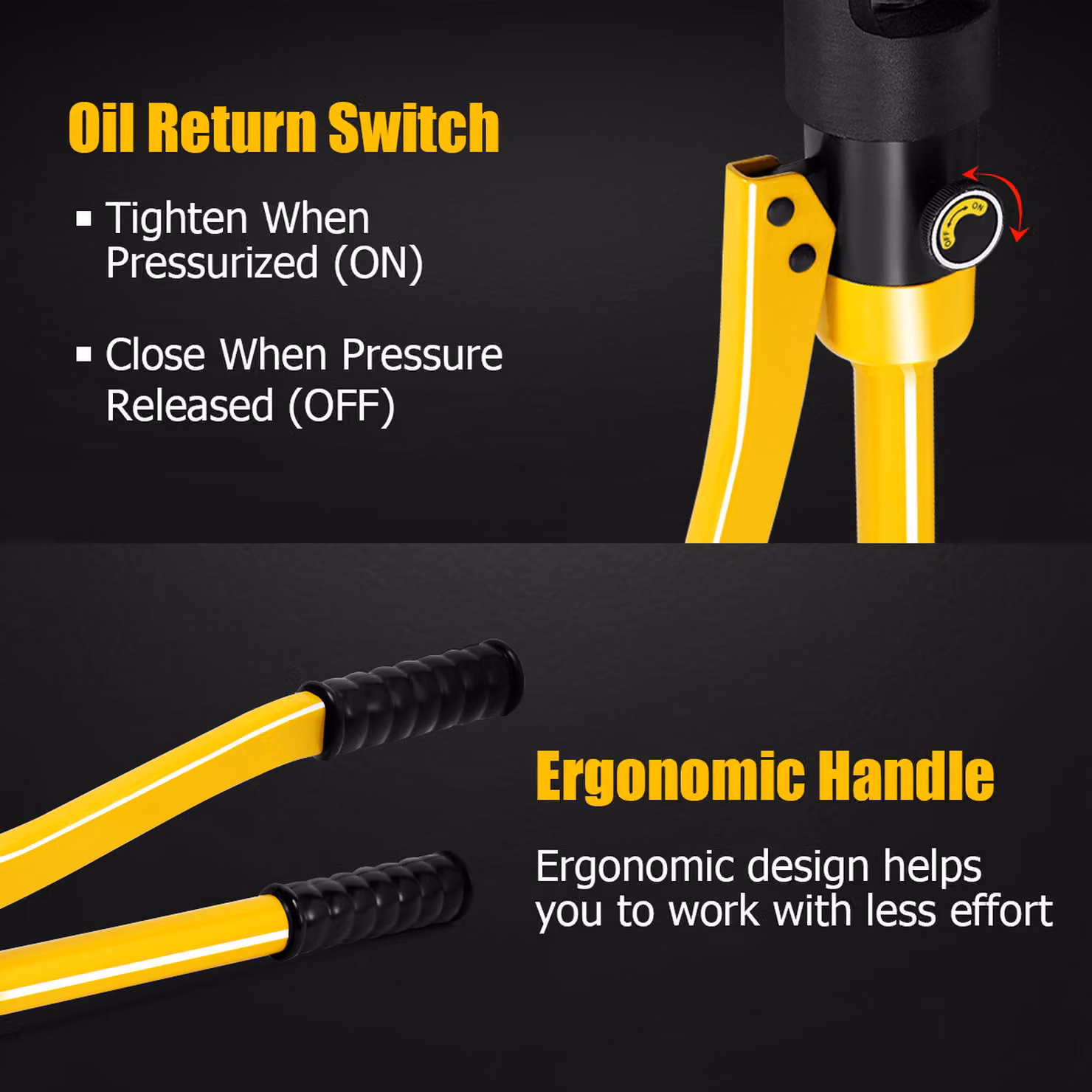 Costway Professional Hydraulic Crimping Tool Set in Yellow – 2