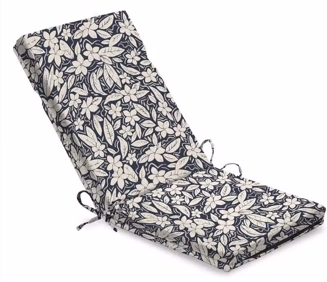 Livinluxury Water Repellent Full Chair Pad with Seat and Back in Blue and White