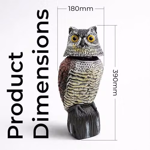 St Helens Home & Garden Life-Sized Decoy Owl with Rotating Head in Multicolour – 2
