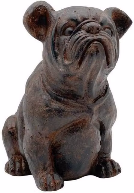 Minster Sitting Dog Garden Ornament in Brown, W: 30 cm, D: 30 cm, H: 33 cm
