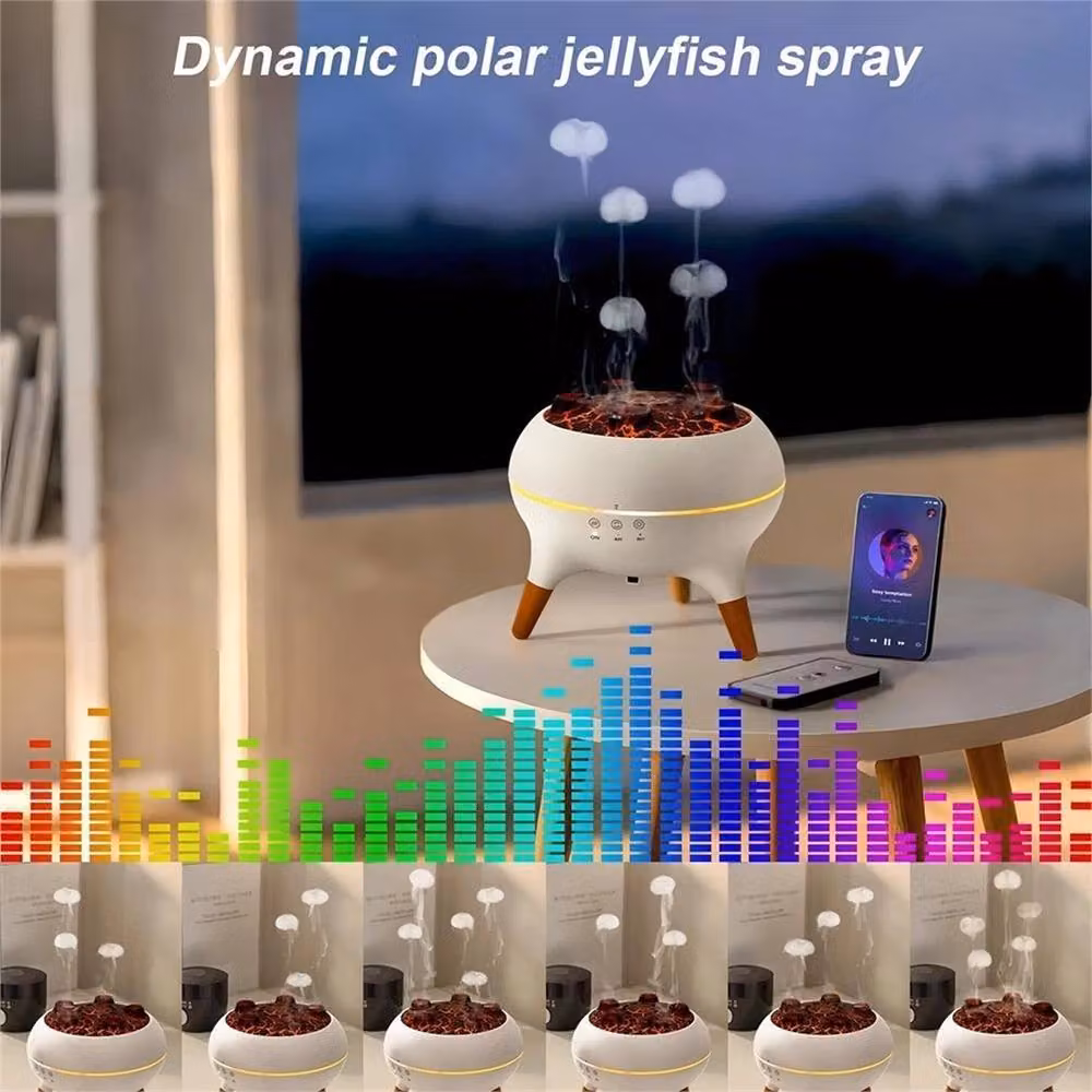 Nordara Jellyfish Essential Oil Diffuser and Humidifier with Remote Control and Light in White and Multicolour – 3