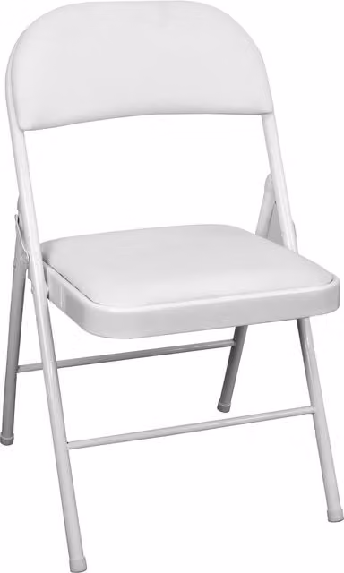 TekBox White Folding Faux Leather Chair