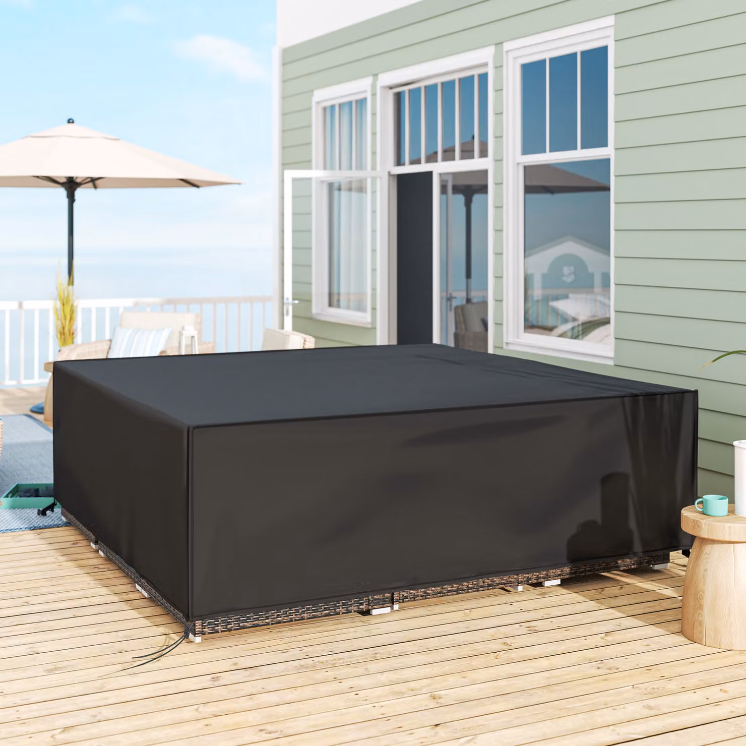Outsunny Waterproof Black Polyester Garden Furniture Set Cover for Corner Sofas, W/D/H: 230 x 230 x 70 cm – 2
