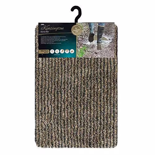 JVL Kensington Striped Barrier Doormat, Black and Multicolour, W: 50 cm, D: 75 cm – 6