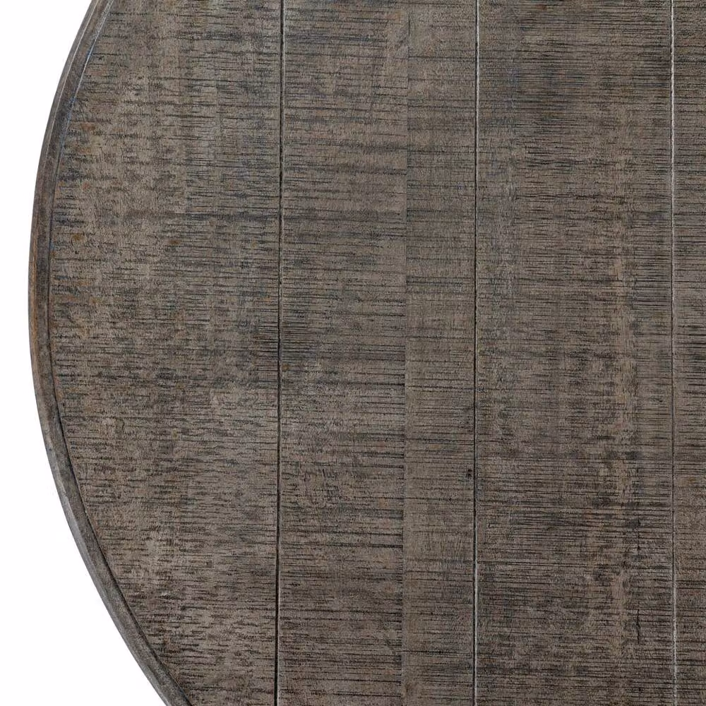 Wyld Haus Montaine Round Rustic Wood Dining Table in Brown and Grey, Diameter: 120 cm, Height: 76 cm – 4