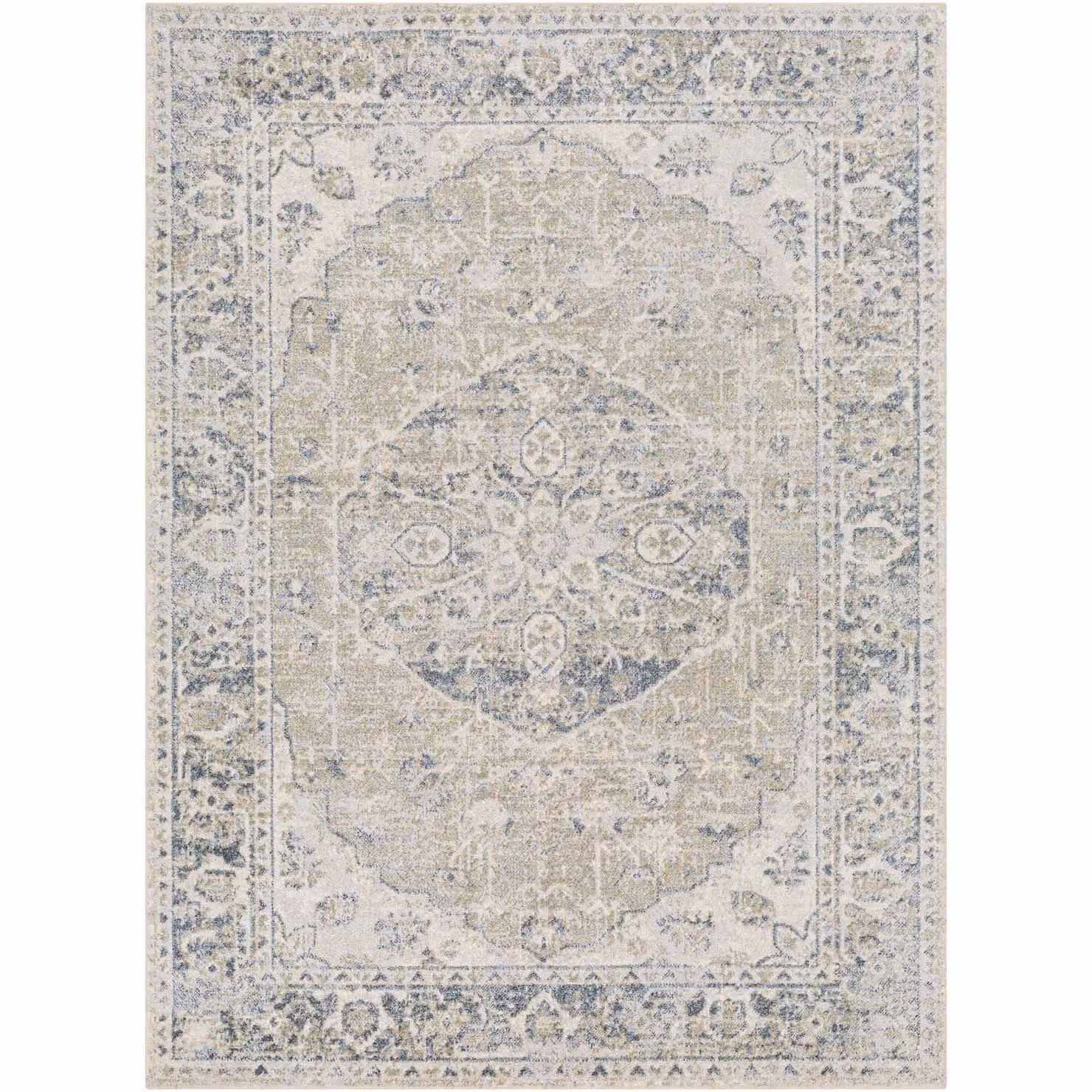 Livabliss Lilian Washable Vintage Boho Living and Dining Room Rug in Grey Blue and Olive, W: 160 cm, D: 215 cm – 2