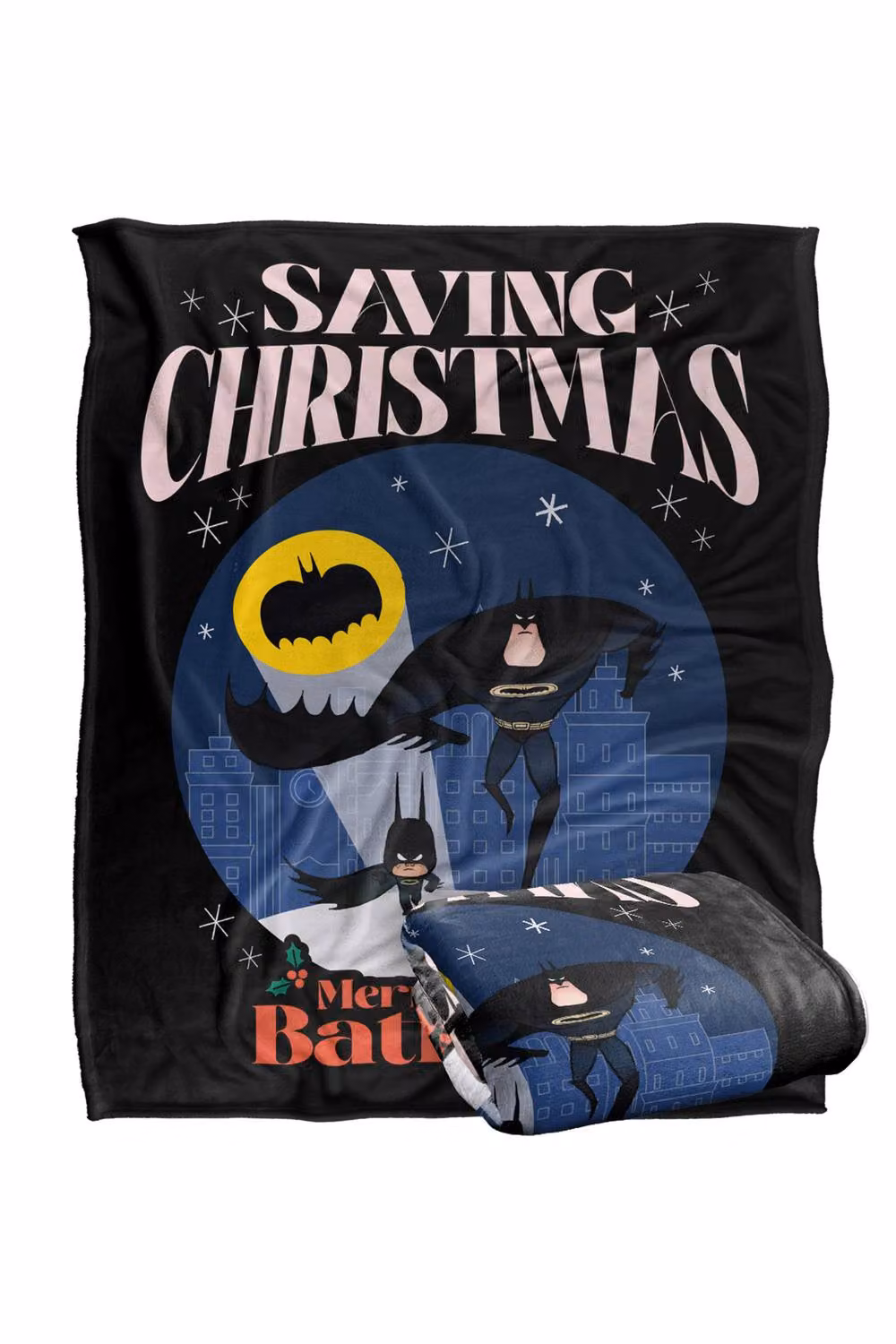 Warner Bros. Merry Little Batman Saving Christmas Super Soft Fluffy Polyester Throw Blanket in Multicolour, Large – 2