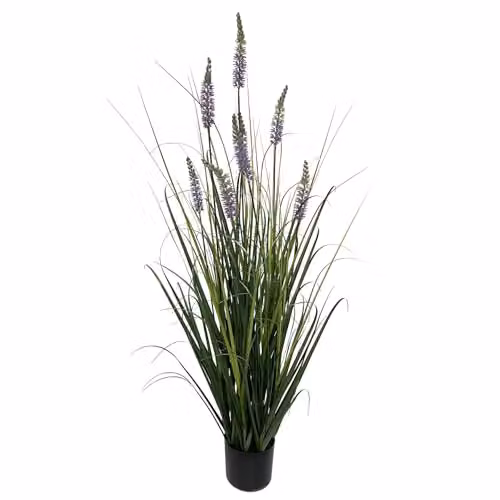 Leaf Design UK 125cm Artificial Lavender Grass in Green with Pot – 1
