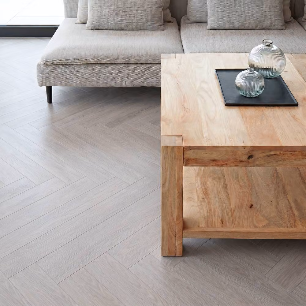 Novecrafto Self Adhesive Wood Look Vinyl Floor Planks, Pack of 10, White, W: 91.4 cm, D: 15.2 cm – 6