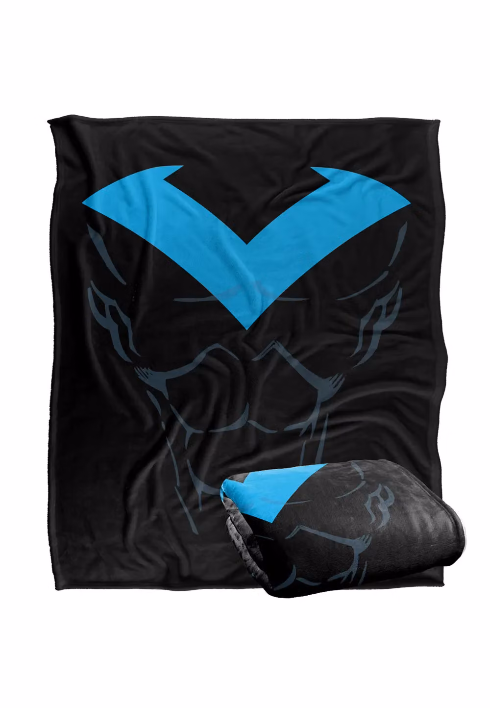 DC Comics Batman Nightwing Uniform Fleece Blanket in White, W: 152 cm, D: 127 cm – 1