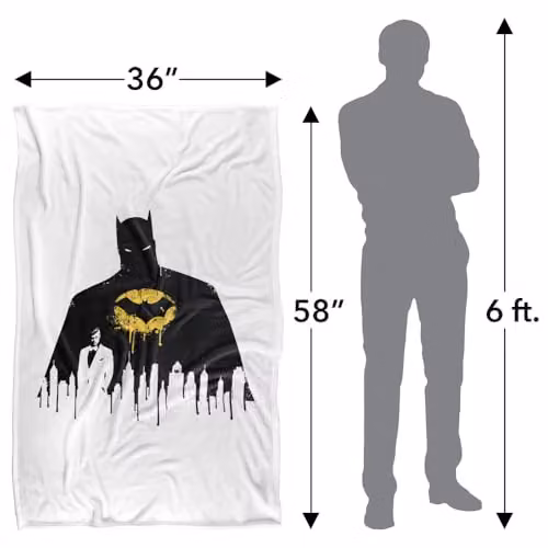 Warner Bros. Batman City Silhouette Super Soft Fleece Throw Blanket, Multicolour, W: 91.44 cm x L: 147 cm – 3