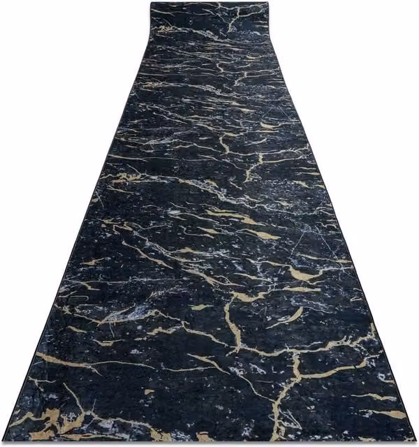 RugsX Anti-Slip Lotus Runner in Black, W/D/H: 80 x 250 cm