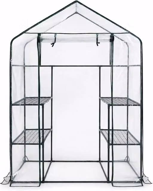 EONLION Mini Walk-in Garden Greenhouse in Green, W/D/H: 100 x 100 x 100 cm