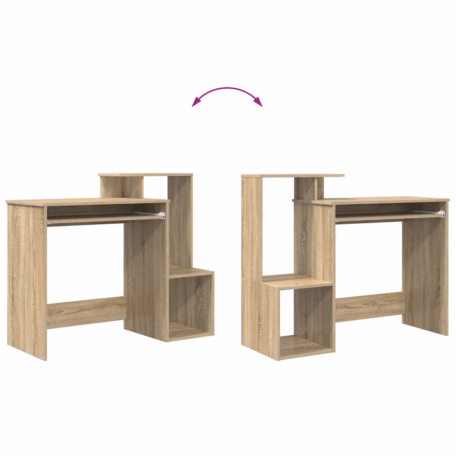 Berkfield Home Sonoma Oak Computer Desk in Brown – 5