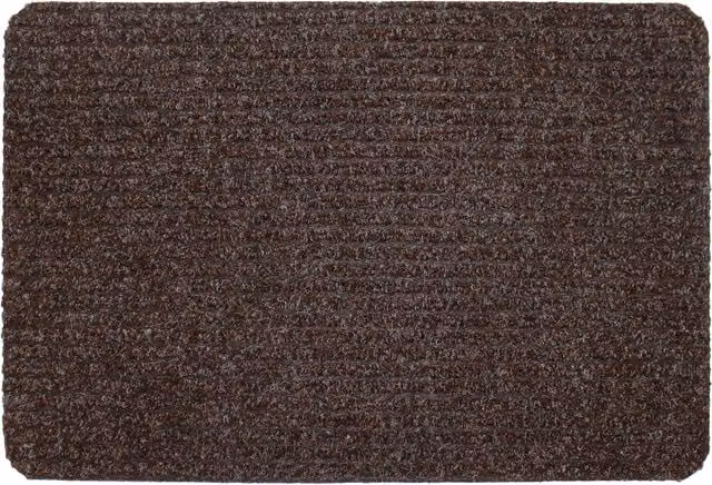 My Home Juno Ribbed Rectangular Door Mat, Brown, Medium