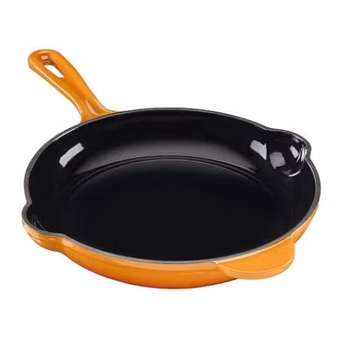 Cooks Professional Orange Enamelled Cast Iron Frying Pan, 26cm – 1