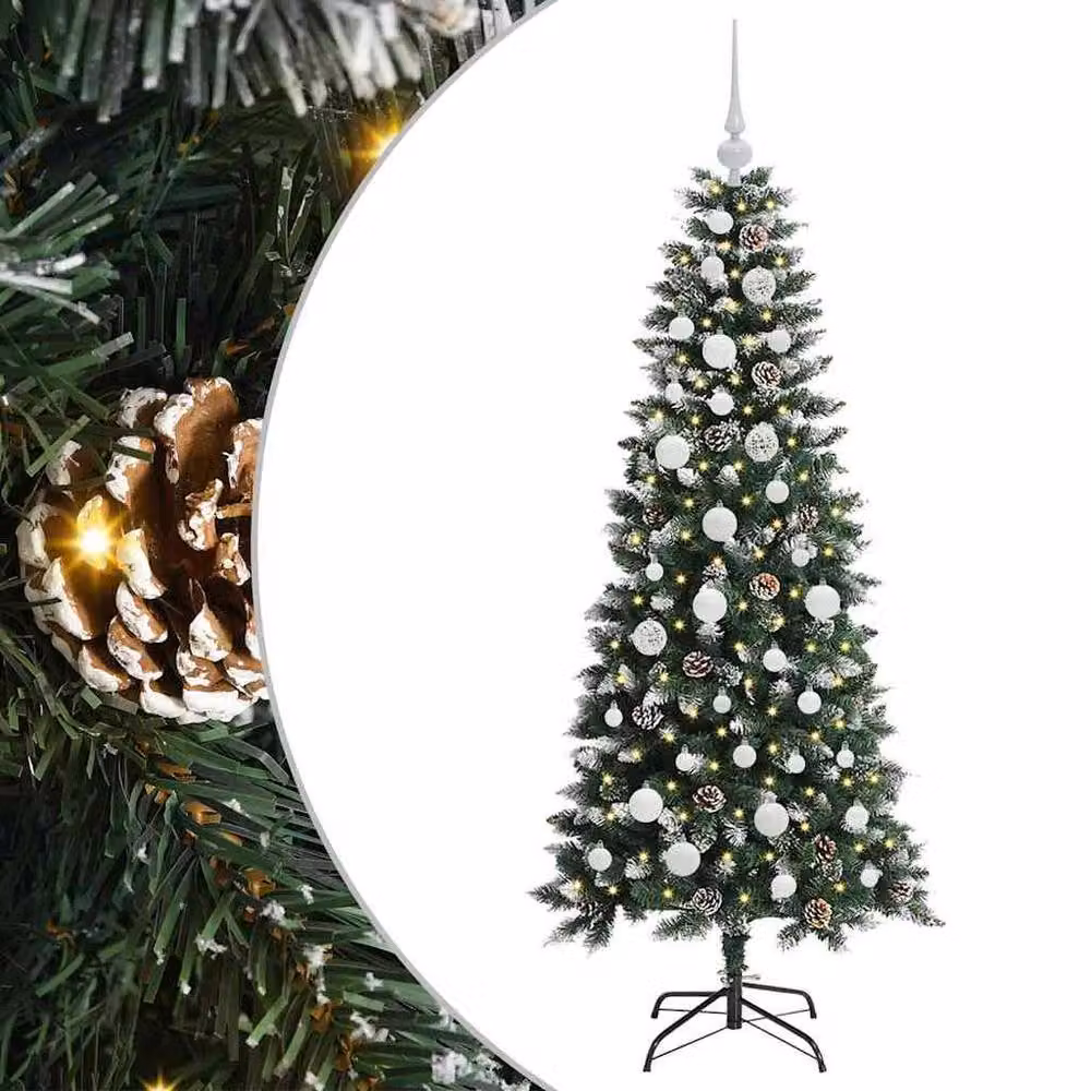 Berkfield Home Elegant Green Artificial Christmas Tree with 150 LEDs, W/D/H: 66 x 66 x 150 cm – 3