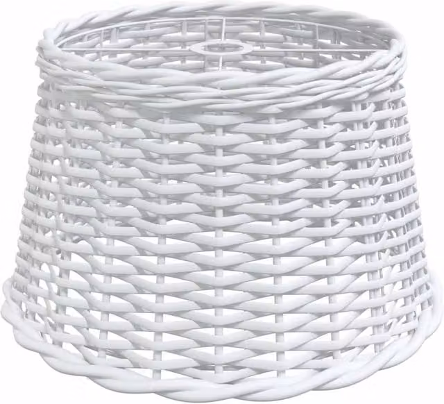 Berkfield Home White Wicker Ceiling Lamp Shade, W/D/H: 45 x 45 x 28 cm – 1