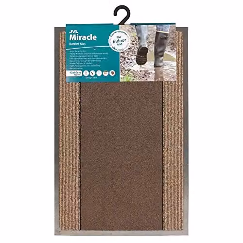 JVL Miracle Machine Washable Non-Slip Barrier Doormat, Brown and Beige, W: 40 cm, D: 60 cm – 4