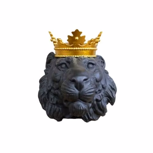 Gifts Direct 2 U Lion Head Crown Ornament in Black and Gold – 1