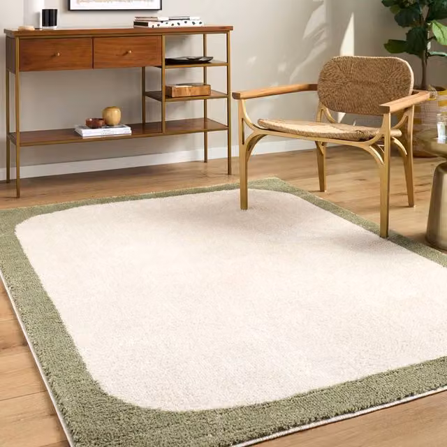 Livabliss Fossay Shag Washable Modern High Pile Rug in Green, W/L: 200 x 275 cm – 1