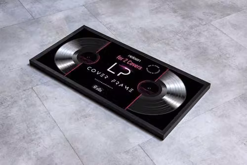 Nielsen Design Black Wood Double Vinyl Record Display Frame, W/D/H: 63.3 x 31.4 x 2.5 cm – 7
