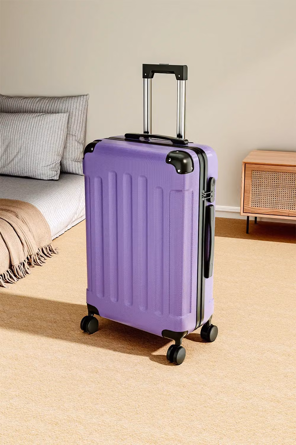 Living and Home Lightweight Hardside Travel Suitcase with Spinner Wheels, 28 inch, Purple – 2