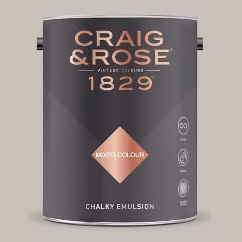 Craig & Rose 1829 Chalky Emulsion Paint Exposition Gris Matt Grey 5 l