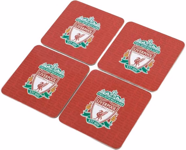 Liverpool FC Cork Coaster Pack of 4 in Red and Green