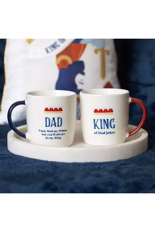 KDMD Dad You'll Be My King Mug in White and Blue, 350 ml – 3