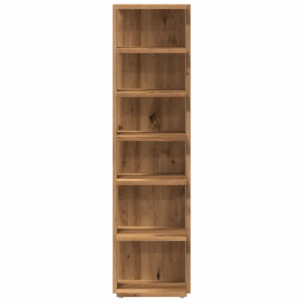 Berkfield Home Set of 2 Artisan Oak Shoe Cabinets in Brown, W/D/H: 28 x 27 x 102 cm – 4