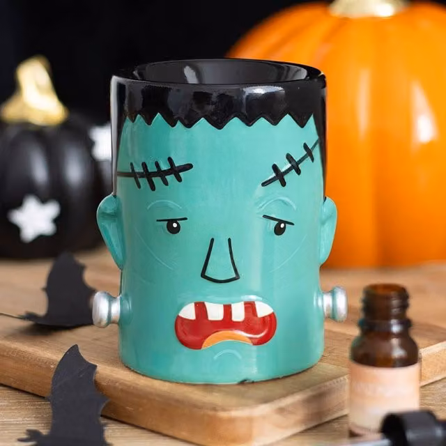 Uniqueful Frank Monster Ceramic Oil Burner and Wax Warmer in Green and Multicolour