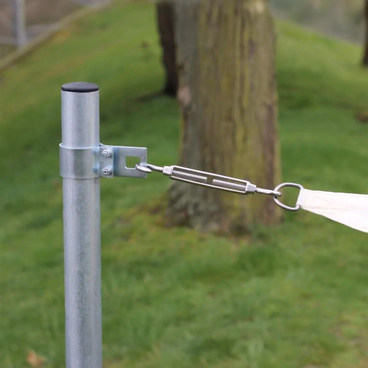 Primrose Silver Galvanised Steel Shade Sail Pole Mounting Bracket Clamp – 2