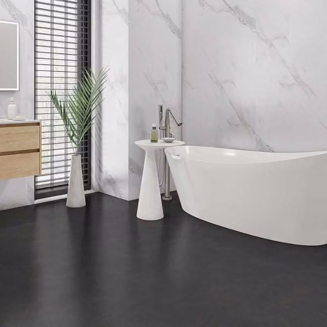 Neptune Matt Grey Carrara Marble Stone Look Bathroom Wall Panel W/H: 100 x 240 cm, Thickness: 10 mm