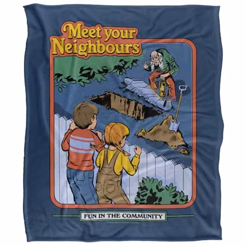Steven Rhodes Meet Your Neighbours Multicolour Fleece Throw Blanket W/D/H: 152 x 127 cm – 5
