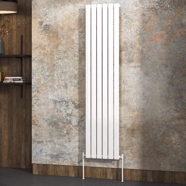 Aurexa White Vertical Designer Steel Radiator, H: 180 cm, W: 40.8 cm